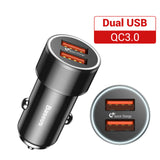 Baseus 36W Dual USB Quick Charge QC 3.0 Car Charger